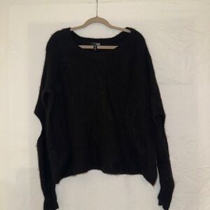 Aqua Black Crew Neck Sweater